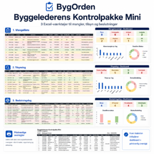 Byggelederens Kontrolpakke Mini – Excel